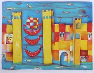 Marianne Aulman - Litho, Atlantis XIV - Ingelijst (Groot) kopen? Bied vanaf 1!