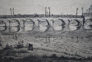 Johan D. Scherft - ets - Maasbrug met gezicht op Wyck, Maastricht kopen? Bied vanaf 35!