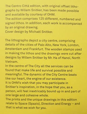 Willem Snitker - Centro Citta, gesigneerde en genummerde publicatie met o.a. originele tekening kopen? Bied vanaf 125!