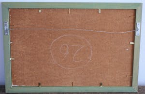 Henk Munnik - boomgaard in (Frans) dorp - olieverf 1984 kopen? Bied vanaf 35!