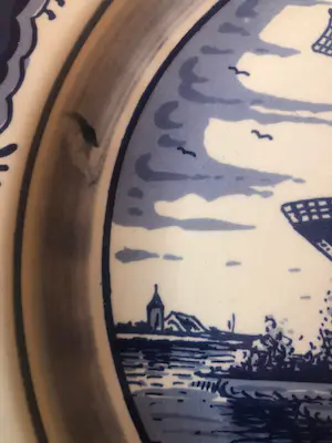 Vest Keramiek Gouda - handgeschilderd bord - de Pyramide Gouda - molen / Zuiderzee kopen? Bied vanaf 1!