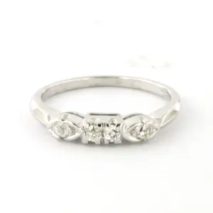 14k witgouden ring met Bolsjewiek geslepen diamant tot. 0.20ct – G/H - SI kaufen? Bieten Sie von 275!