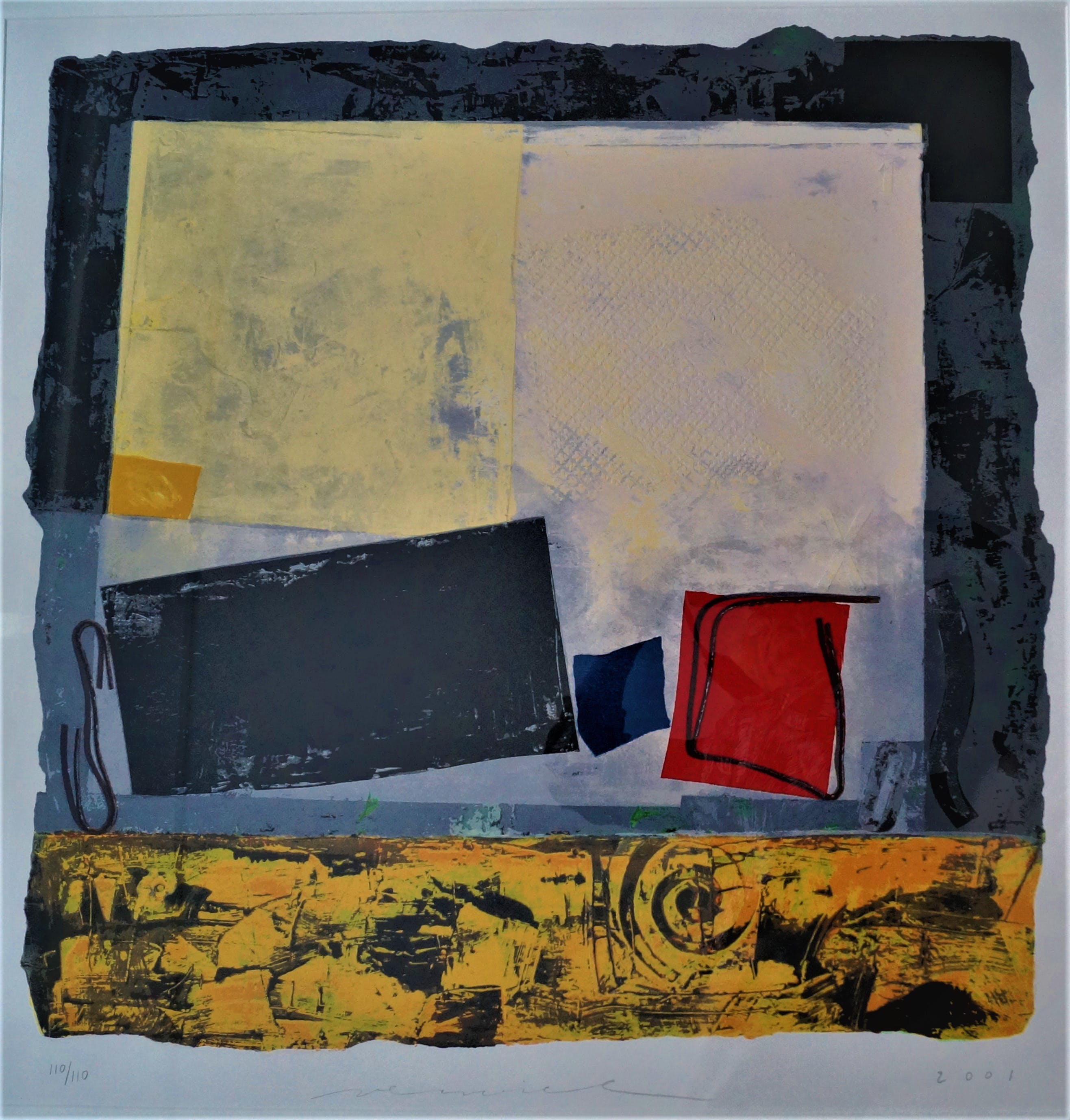 Jos Verwiel - grote zeefdruk - mooi ingelijst kopen? Bied vanaf 40!