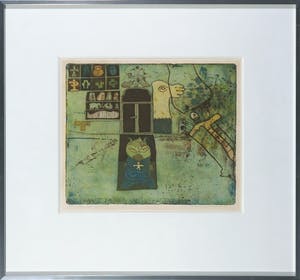 Michel van Overbeeke - Kleurenets, Uitgeraapte muren van weerstand (...) - Ingelijst kopen? Bied vanaf 35!