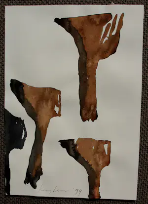 Theo Kuijpers - Aquarel: boomachtige figuren - 1999 kopen? Bied vanaf 150!