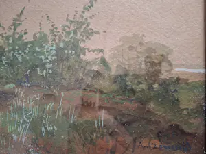 Arie Zonneveld - zonder titel - twee berken in het veen/heide kopen? Bied vanaf 75!