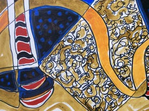 Niet of onleesbaar gesigneerd - Gemengde techniek op papier - hand gesigneerd kopen? Bied vanaf 1!