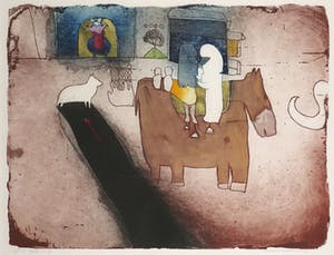 Michel van Overbeeke - Kleurenets met bladgoud, In such a way - Ingelijst kopen? Bied vanaf 60!