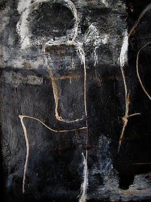 Niet of onleesbaar gesigneerd - Boeiend jaren 60 Materieschilderij "Compositie in Zwart en Wit"gesigneerd kopen? Bied vanaf 10!