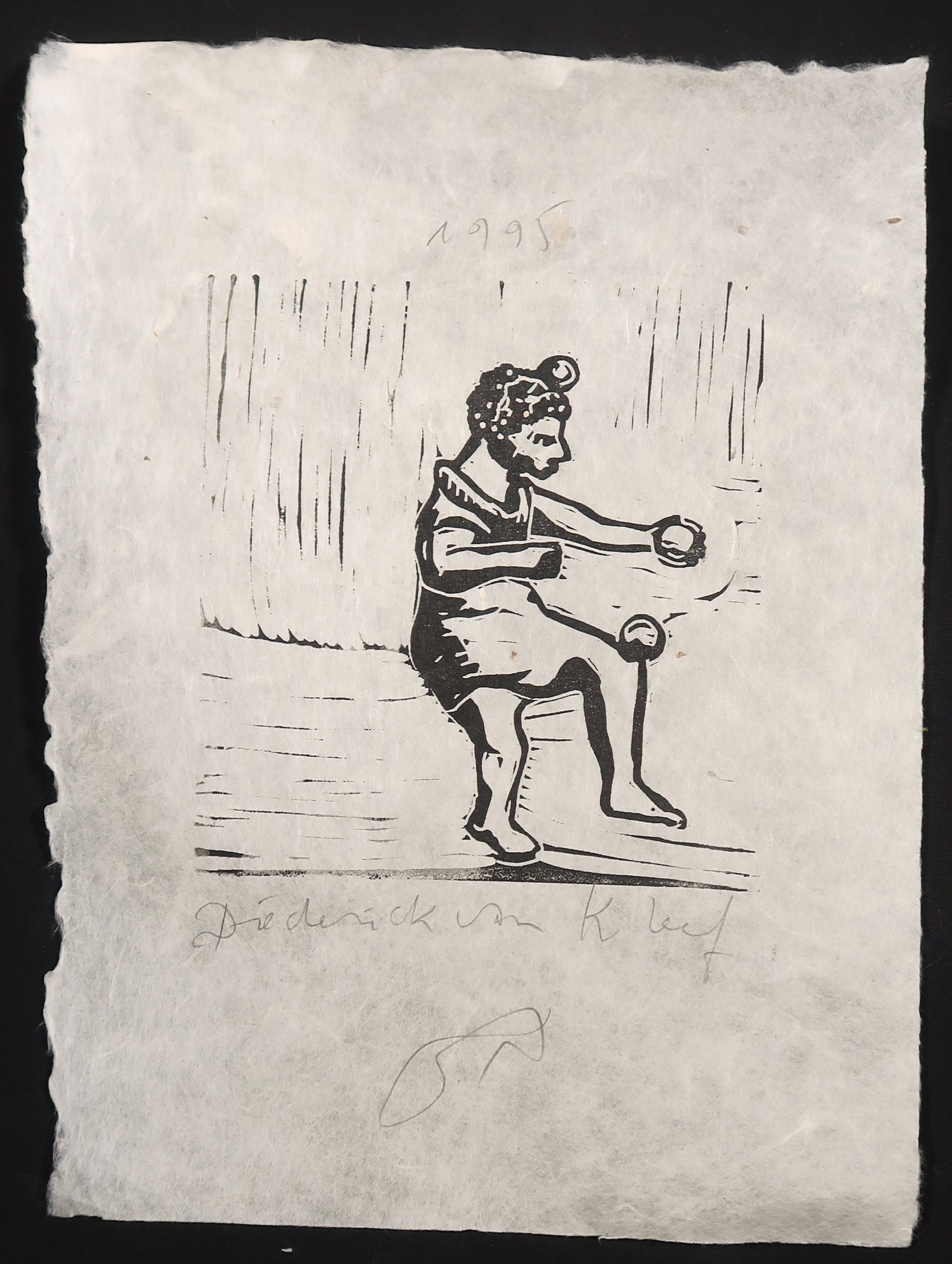 Diederick van Kleef - Lino op Japans papier, Voorstelling kopen? Bied vanaf 1!