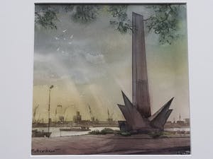 Nenad V. Karpov - Rotterdam, De Boeg/De Euromast - 2 Aquarellen kopen? Bied vanaf 55!