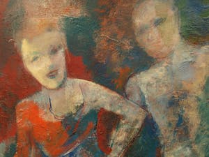 Petr Pavlištík - Ingelijst olieverf op doek, Ve vétru (“In de wind”) – 90 x 76 cm kopen? Bied vanaf 200!