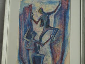 Klaas Pijlman - Ingelijste pastel , “Alba di Canazei” – Ontwerp fresco - 1958 kopen? Bied vanaf 35!