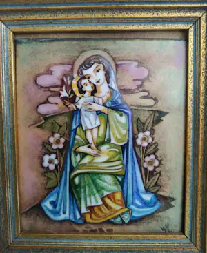 Niet of onleesbaar gesigneerd - Madonna in emaille kopen? Bied vanaf 1!