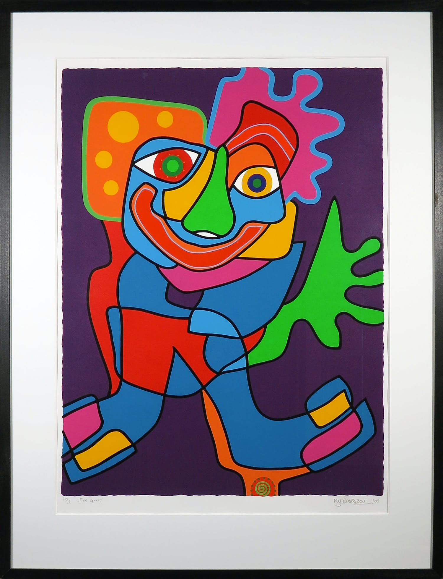 Marianne Naerebout - Zeefdruk, Free Spirit - Ingelijst (Groot) verkocht voor € 60!