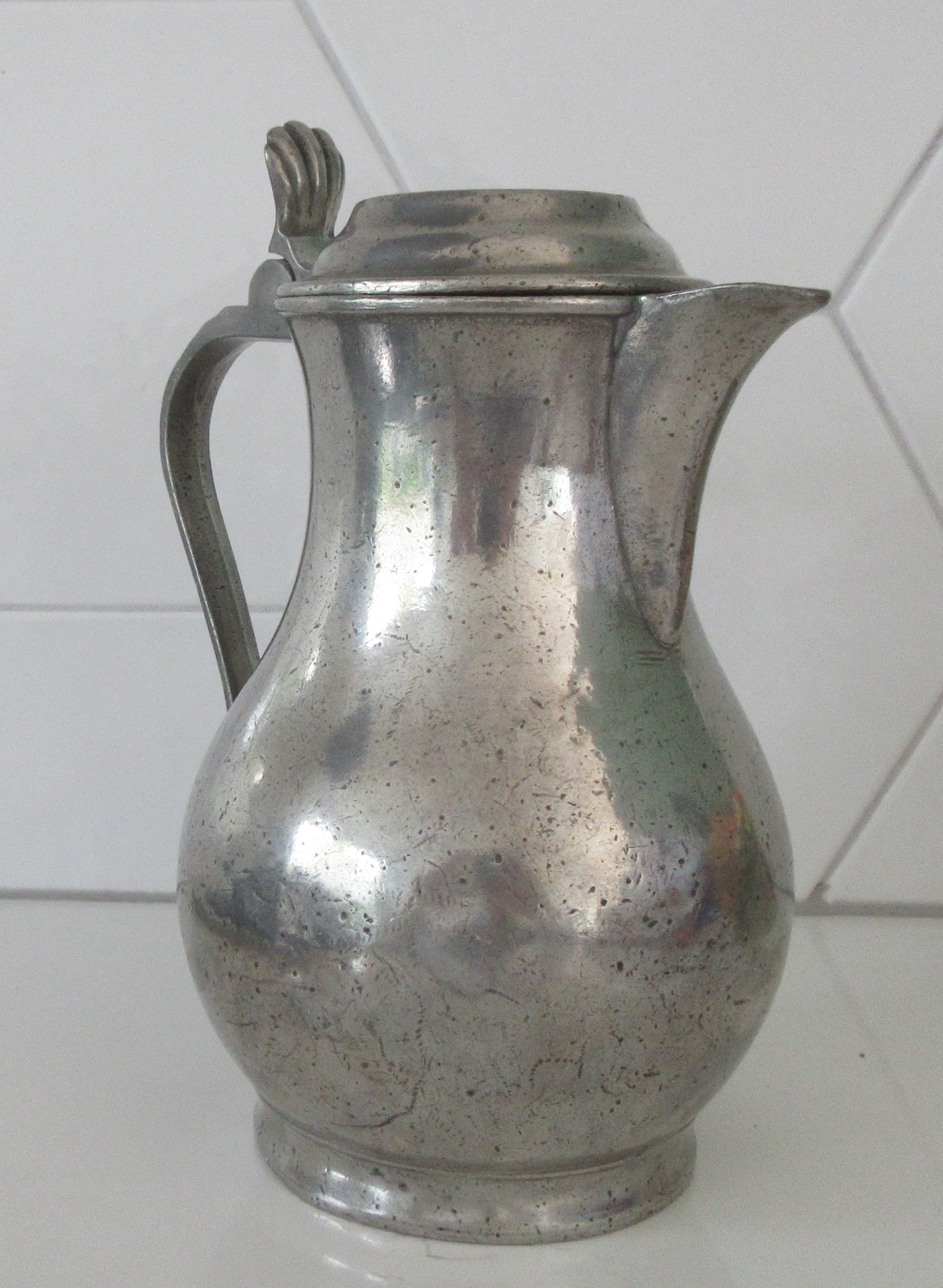 Niet of onleesbaar gesigneerd - Marinoni Zilvertinnen Dekselkan  kopen? Bied vanaf 1!