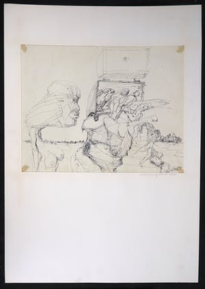 Franscz Witte - Pentekening, Verdrijving uit de stad kopen? Bied vanaf 1!