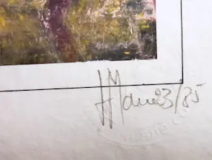 Jean-Jacques Marie - Paysage de Provence. Amandiers dans les Alpilles. Numérotée 23/85 et signée kopen? Bied vanaf 50!