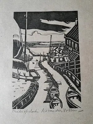 Andre van der Vossen - 4 houtsnede grafiek kopen? Bied vanaf 125!