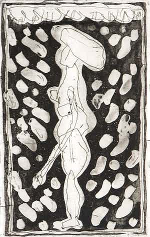 Lucebert - Ets, Alleen een solide aap drinkt verkocht voor € 1!