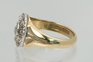 1920 - Charles Green & Son Ltd - Antieke 9krt goud & diamant 1.50ct cluster ring kopen? Bied vanaf 230!