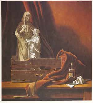 Rob Mohlmann - Zeefdruk, Stilleven met Maria verkocht voor € 35!