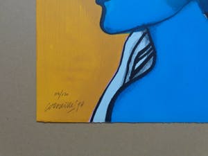 Corneille - BLAUWE VROUW / KLEURLITHO / 76x56cm / SIG / 1998 kopen? Bied vanaf 185!