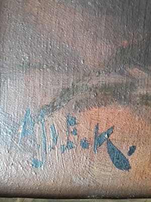 Niet of onleesbaar gesigneerd - Oude vrouw bij haard kopen? Bied vanaf 10!