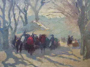 Willem Knip - Winters tafereel. kopen? Bied vanaf 200!