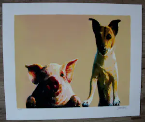 Peter Donkersloot - Zeefdruk: Hond en varken kopen? Bied vanaf 125!