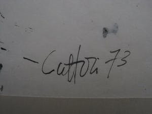 Niet of onleesbaar gesigneerd - Intrigerend 1973 express. Aquarel "portret man" gesigneerd - in passe partout kopen? Bied vanaf 1!