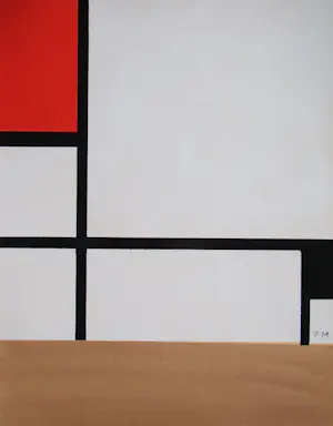 Piet Mondriaan - Compositie - 1957 - Stencil in gouachekleuren - Monogram kopen? Bied vanaf 500!