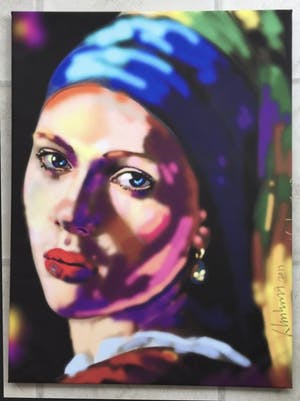 Peter Klashorst - Het meisje met de Parel (naar Johannes Vermeer) kopen? Bied vanaf 1!