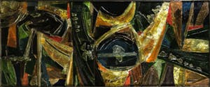 Johannes Mosselveld - Glas, Mozaïek 'Vogel met kind' - Ingelijst (Groot en zwaar) kopen? Bied vanaf 200!