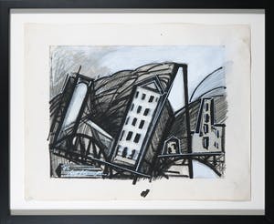 Bob Kemper - Gemengde techniek op papier, Zonder titel - Ingelijst kopen? Bied vanaf 50!