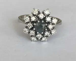 ALGT-gecertificeerde natuurlijke 0,60 ct Alexandriet & Diamant Witgouden Ring kopen? Bied vanaf 1200!