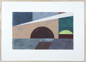 Henri Plaat - Gouache, Geometrisch-abstracte - Ingelijst verkocht voor € 100!