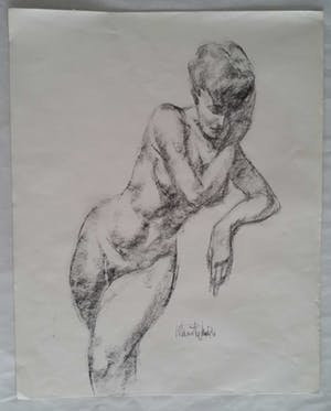 Klaas Pijlman - Naakt. Staande vrouw. kopen? Bied vanaf 35!