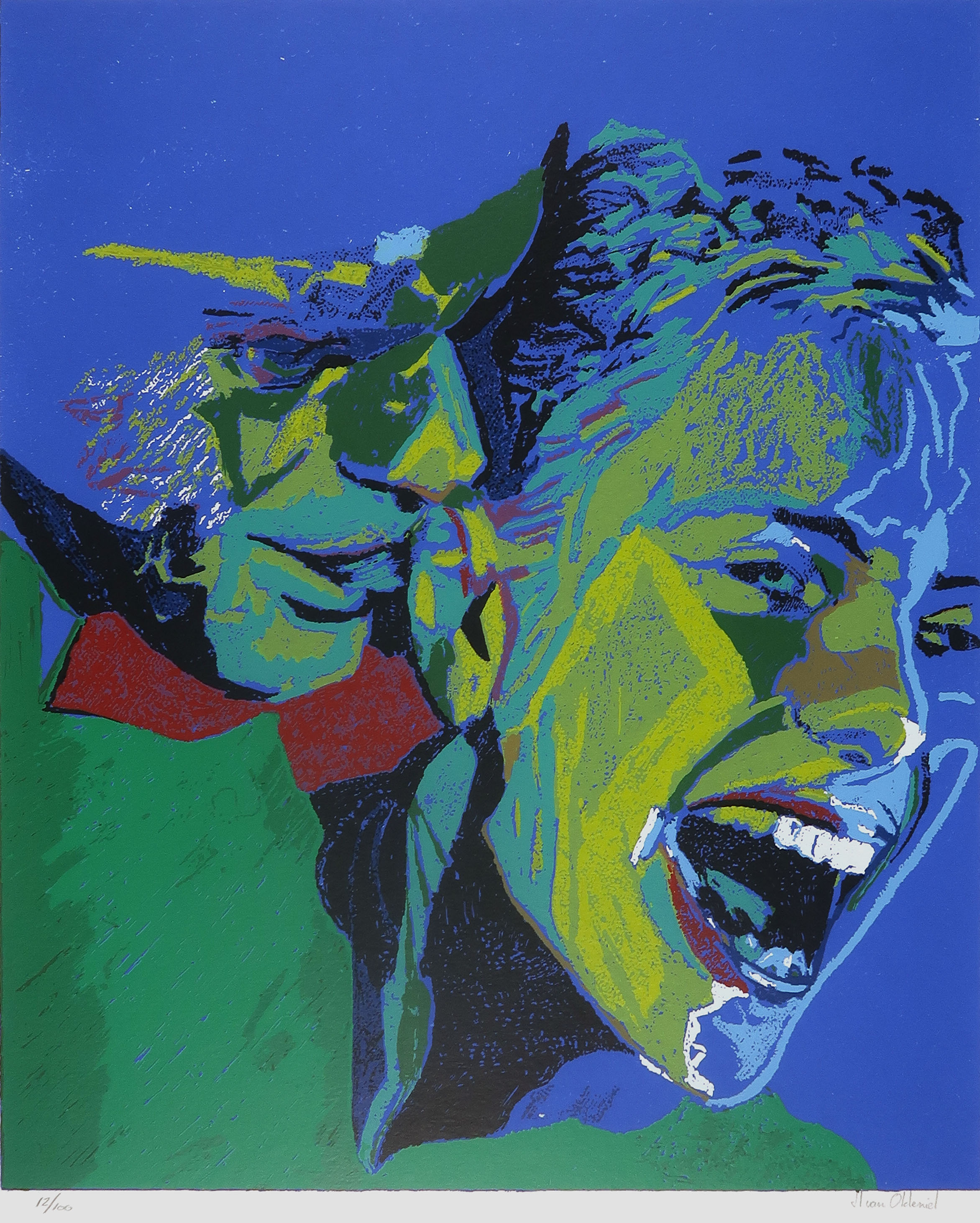 Niet of onleesbaar gesigneerd - Zeefdruk, Lach kopen? Bied vanaf 1!