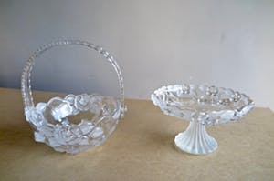 Walther glas - Set Kristalglazen schaaltjes - floraal design in reliëf en gepatineerd kopen? Bied vanaf 1!