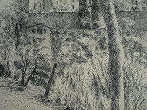 Serge Mendjisky - Grote ingelijste litho , Saint-Paul-de-Vence – met dédicace - 1982 kopen? Bied vanaf 75!