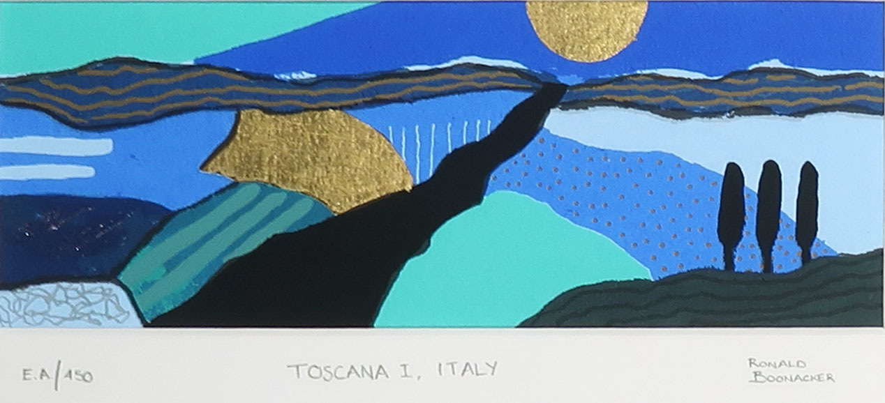 Ronald Boonacker - 6 kleine zeefdrukken in passe-partout kopen? Bied vanaf 50!