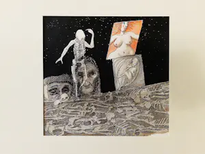 AcheterHans Almekinders - Bijzondere gemengde techniek (inkt, aquarel, sepia) "Levensloop"? Enchérissez de 41!
