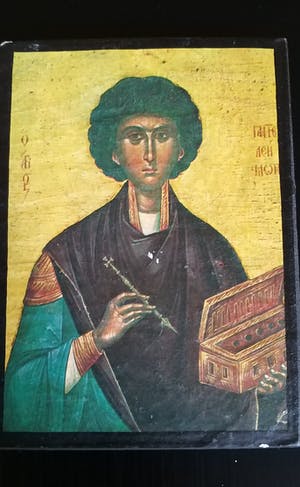 Niet of onleesbaar gesigneerd - Handgemaakte Grieks-orthodoxe icoon. kopen? Bied vanaf 1!