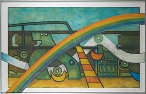 Rob Clous - Kleurenets, Welcome to the machine II - Ingelijst (Groot) kopen? Bied vanaf 35!