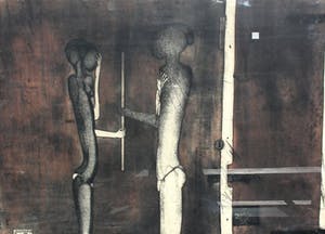 Werner Moonen - Ingelijste ets: Deelstok - 1976 (Groot werk!) kopen? Bied vanaf 139!