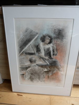 Piet Klaasse - Ingelijste litho , Sarah Vaughan – gesigneerd - 1992 kopen? Bied vanaf 80!