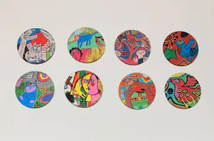 Corneille - 4 Onderzetters Katten + 4 Vogels onderzetters kopen? Bied vanaf 60!