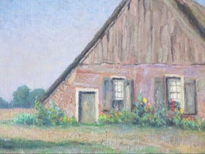 Willy van Schoonhoven van Beurden - Boerderij te Havelte - Olieverf/doek kopen? Bied vanaf 120!