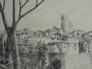 Serge Mendjisky - Grote ingelijste litho , Saint-Paul-de-Vence – met dédicace - 1982 kopen? Bied vanaf 75!